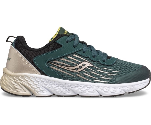 Tenis Saucony Wind Lace Niños Zapatillas Verde / Doradas / Negras México MX-569-BA